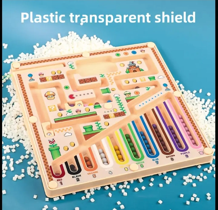 Magnetic Toy with Color Sorting and Numbered Beads – STEM Learning Board Game