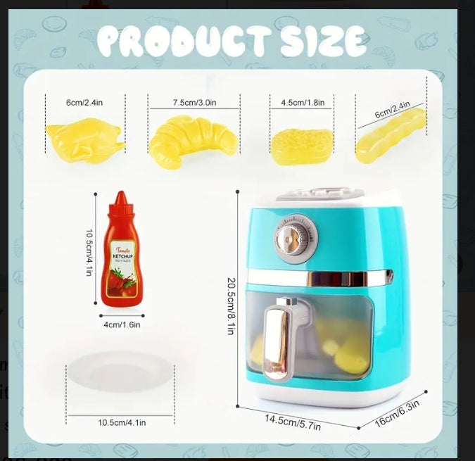 Kids Pretend Kitchen Air Fryer Play Set