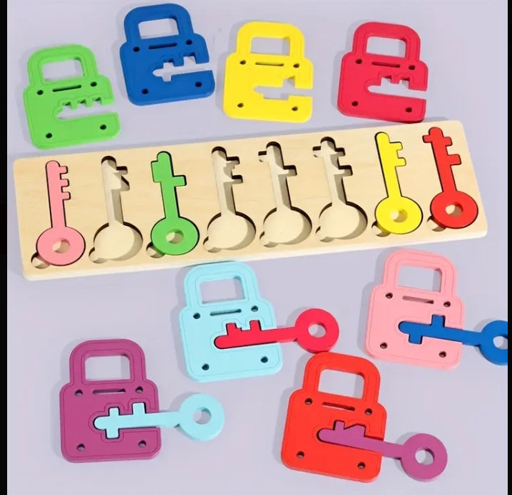 Colour & Shape Matching Lock and Key Puzzle Set (Learning Toy for Kids)
