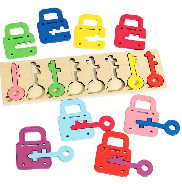 Colour & Shape Matching Lock and Key Puzzle Set (Learning Toy for Kids)