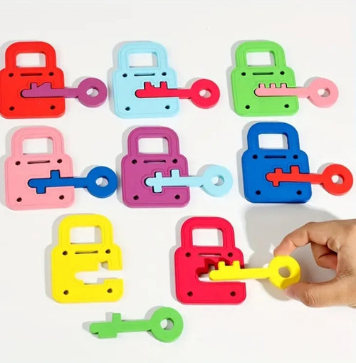 Colour & Shape Matching Lock and Key Puzzle Set (Learning Toy for Kids)