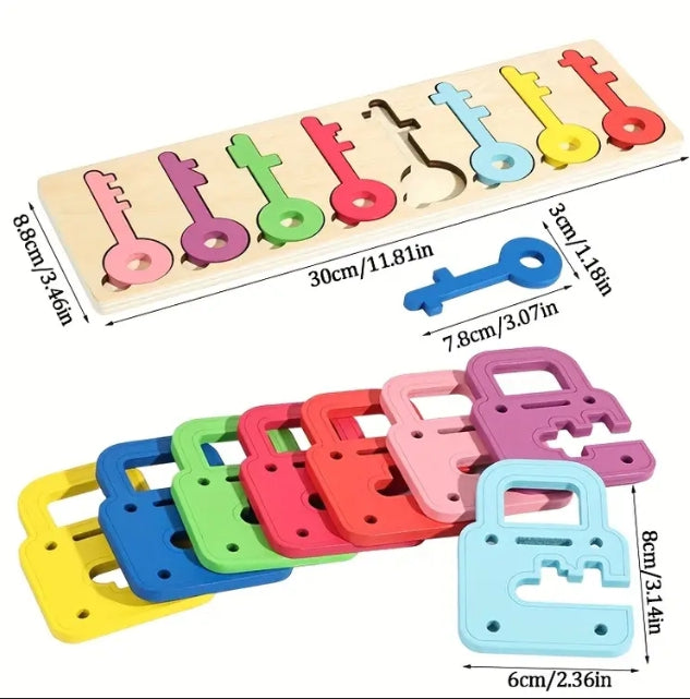 Colour & Shape Matching Lock and Key Puzzle Set (Learning Toy for Kids)