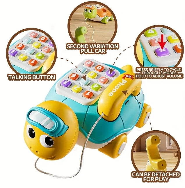 Turtle Phone Pull-Along Learning Toy