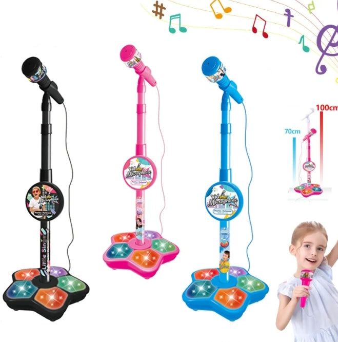 Kids Karaoke Microphone Stand with Lights & Music