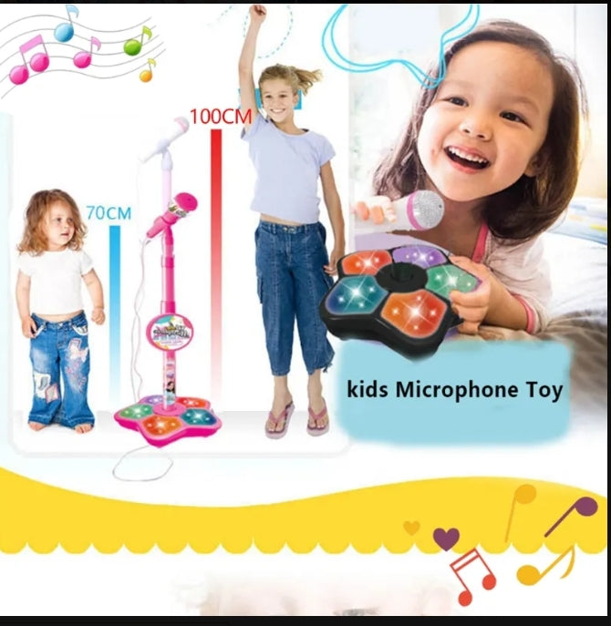 Kids Karaoke Microphone Stand with Lights & Music