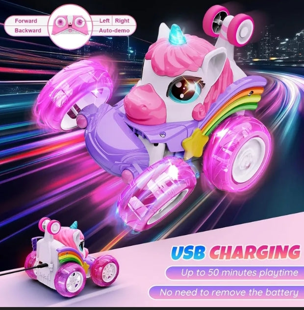 Unicorn LED Stunt Remote Control Car (USB Rechargeable)