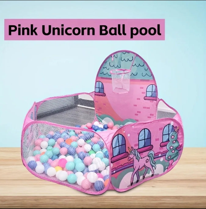 Pink Unicorn Ball Pool Play Tent (with Soft Balls)