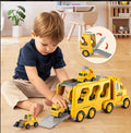 Construction Truck Carrier Playset (Engineering Vehicle Toy Set)