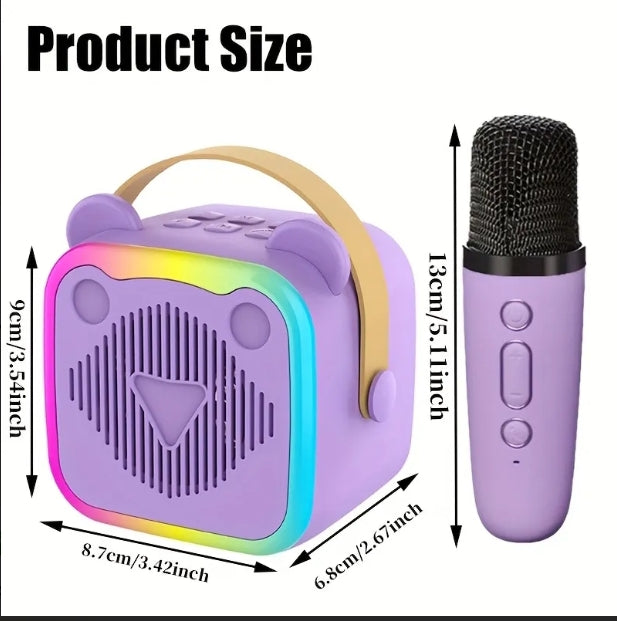 Multifunctional Kids Karaoke Machine with Dual Microphones & LED Lights