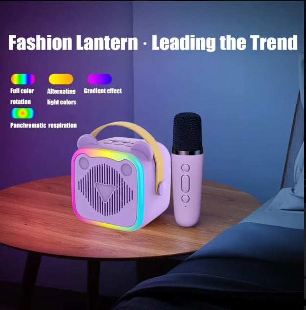 Multifunctional Kids Karaoke Machine with Dual Microphones & LED Lights