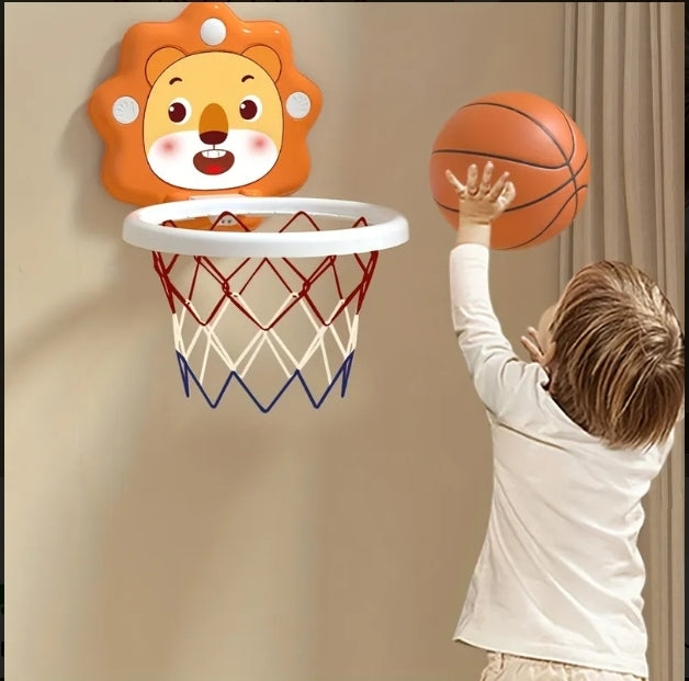 Lion Themed  Wall-Mounted Kids Basketball Hoop