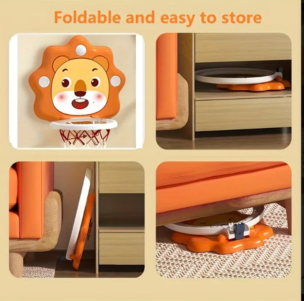 Lion Themed  Wall-Mounted Kids Basketball Hoop