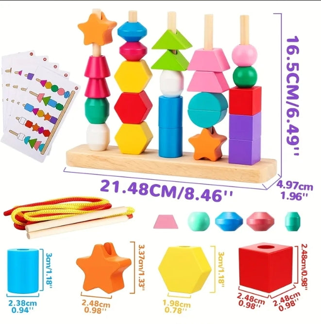 Wooden Shape Sorting & Stacking Magic Game (Montessori Learning Toy)