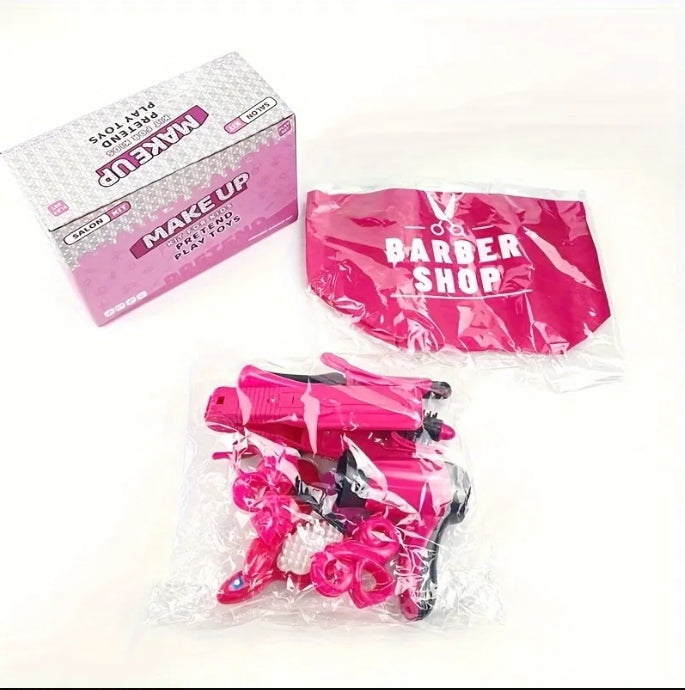 Kids Beauty Salon Pretend Play Set (Make-Up & Barber Shop Kit)