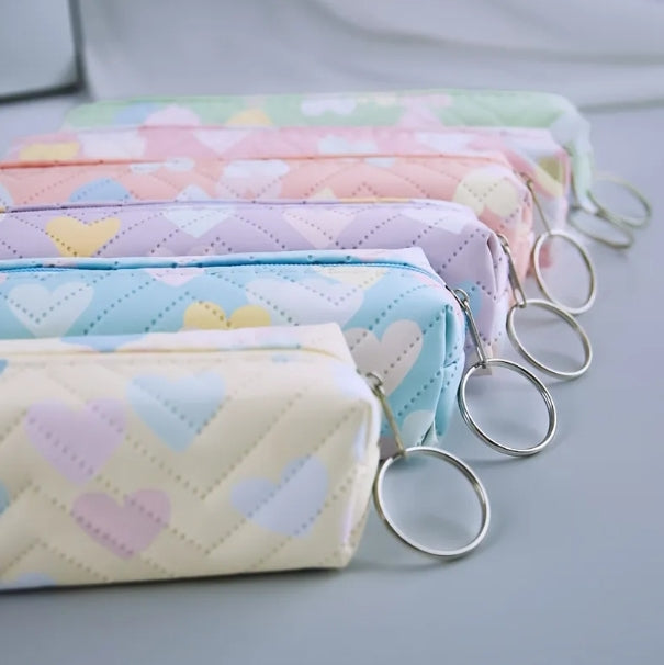 Heart Quilt Mini Pencil Pouch for Kids