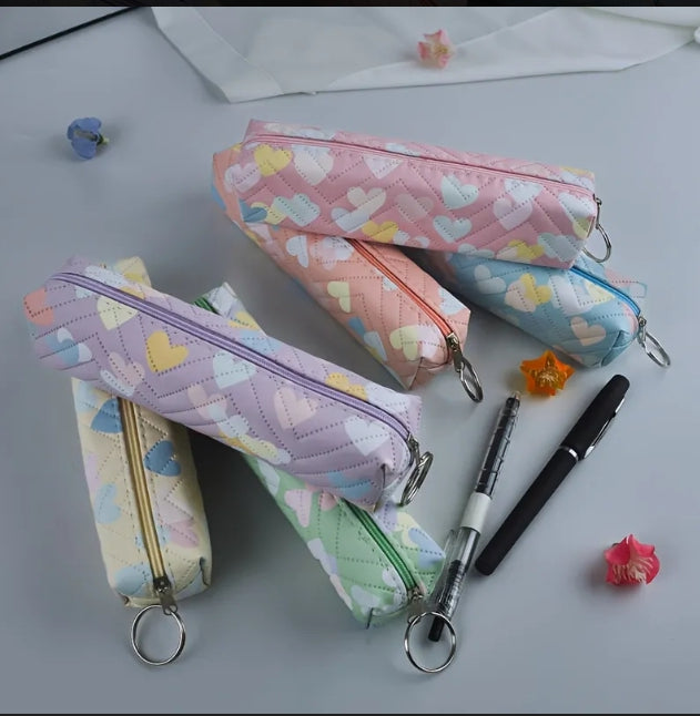 Heart Quilt Mini Pencil Pouch for Kids