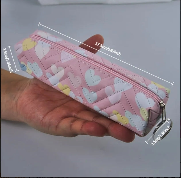 Heart Quilt Mini Pencil Pouch for Kids