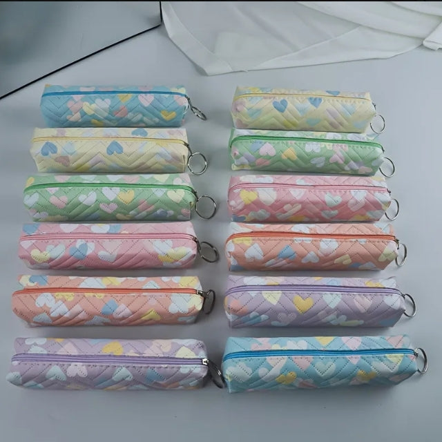 Heart Quilt Mini Pencil Pouch for Kids