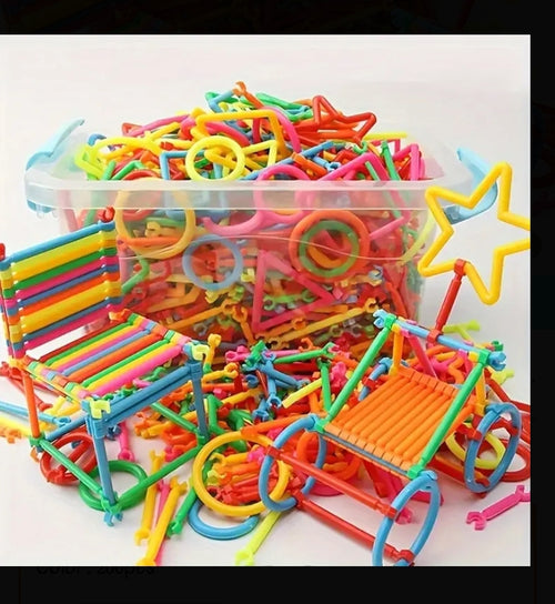 Creative Construction Sticks & Shapes Building Set for Kids